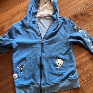 Cozy Blue Kids Hoodie with Skeleton Design